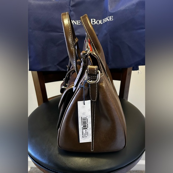 Dooney and Bourke Florentine Toscana Front Pocket Satchel NWT, Elephant color - Picture 5 of 12